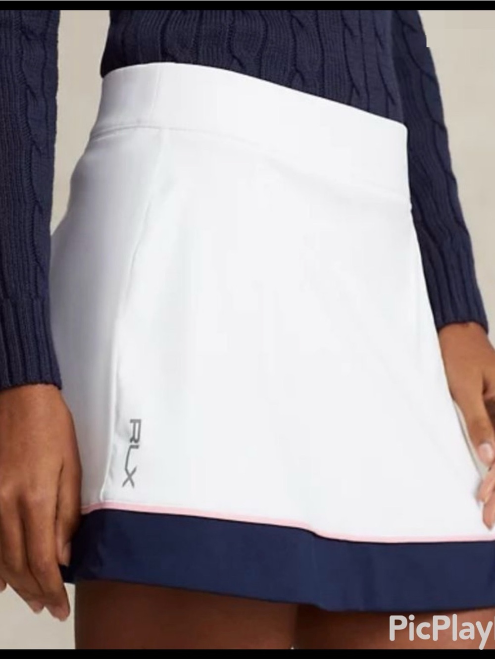 NWT RLX Ralph Lauren Interlock Faux Wrap Golf Tennis Skort Ceramic White Size S